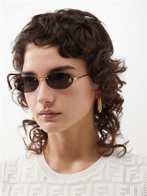 fendi round frame sunglasses|fendi rimless sunglasses.